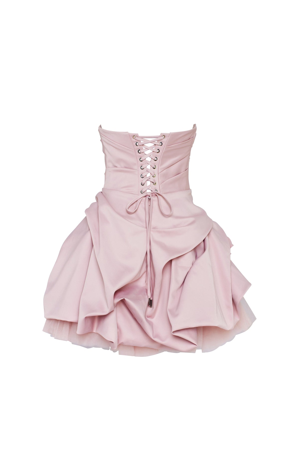 Rosette mini dress in misty rose Glow Up