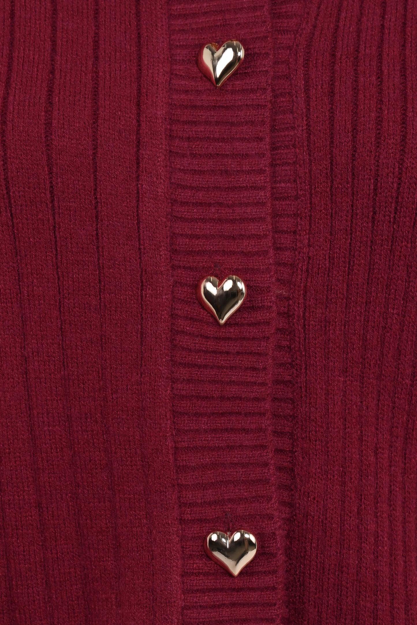 Loulani Heart Button Cardigan Cherry