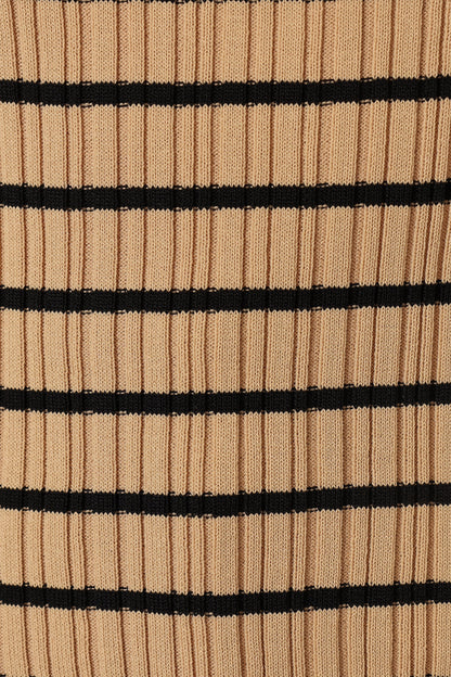 Milla Knit Top Beige Black