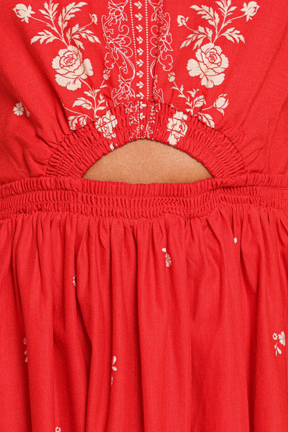 Madi Maxi Dress Red Floral Bandana