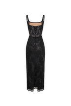 Black lace sequinned dress