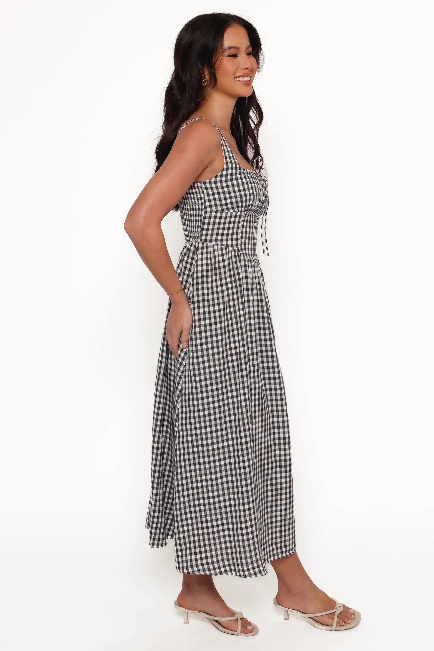 Kinslee Midi Dress Black Gingham