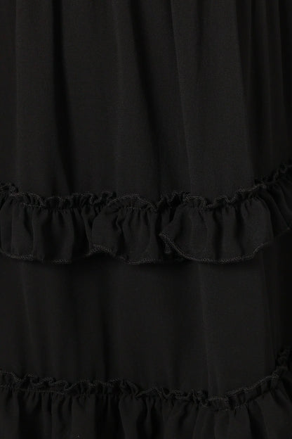 Marli Ruffle Midi Dress Black