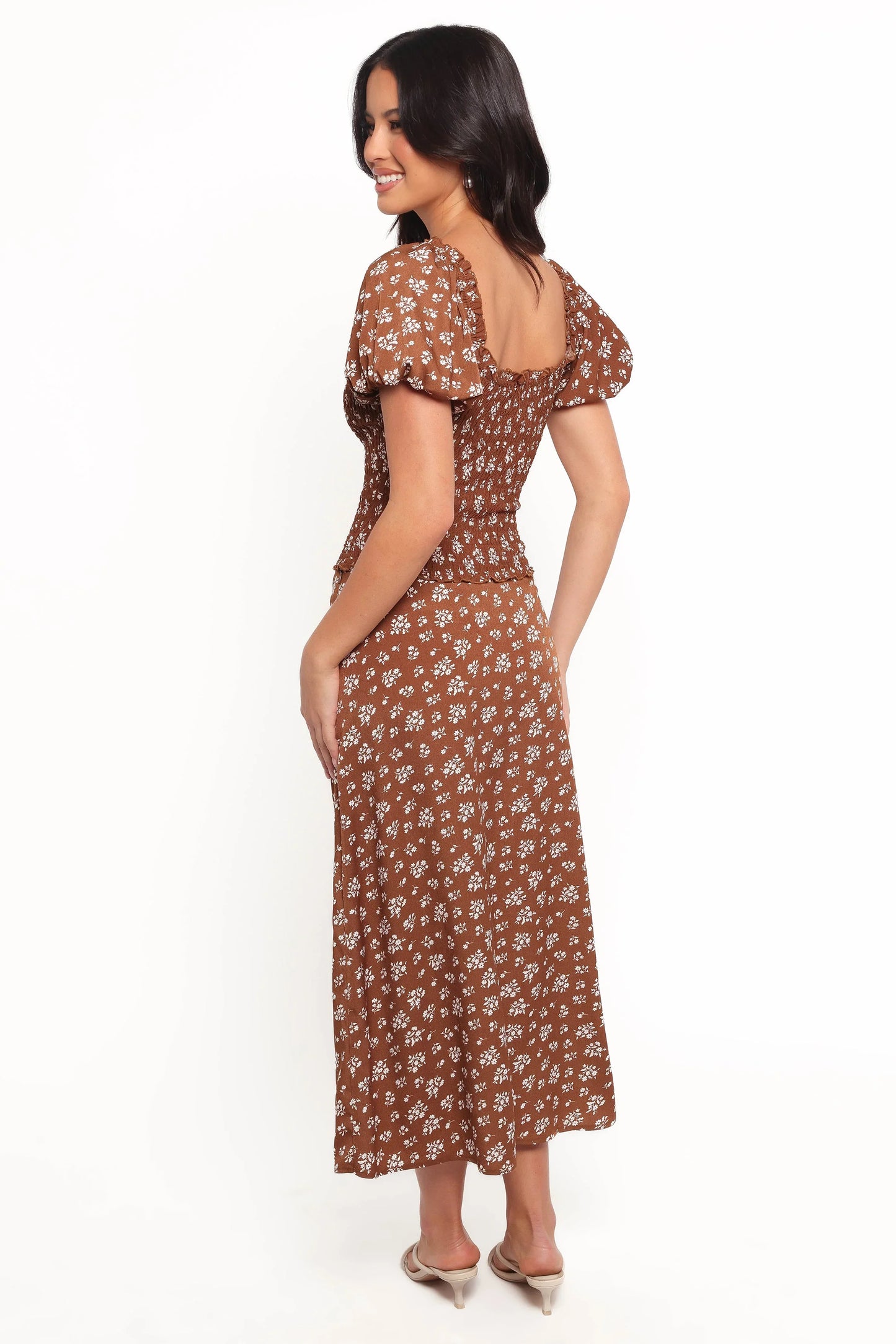 Zola Skirt Set Brown Ditsy Floral