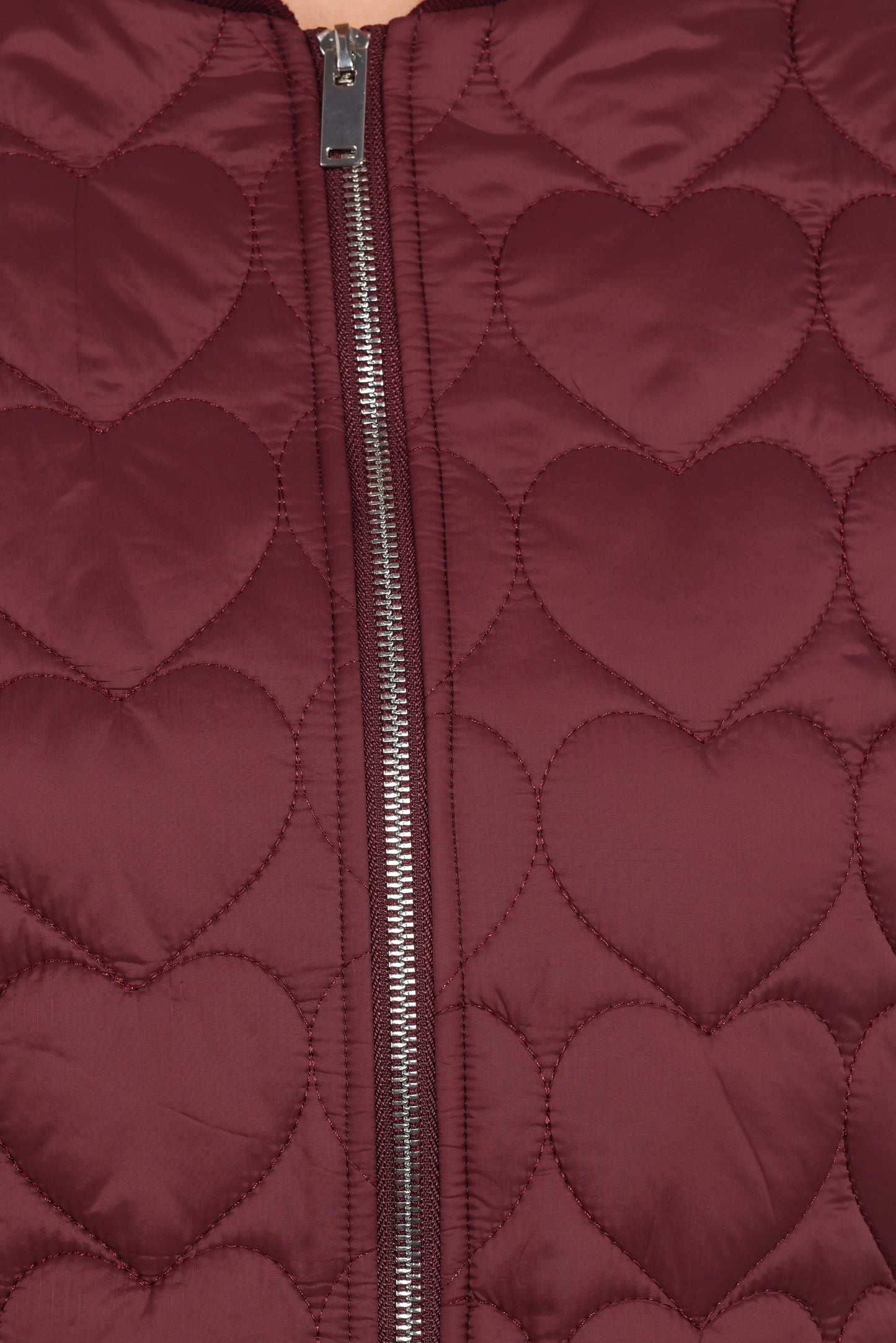 Genevieve Quilted Bomber Cherry