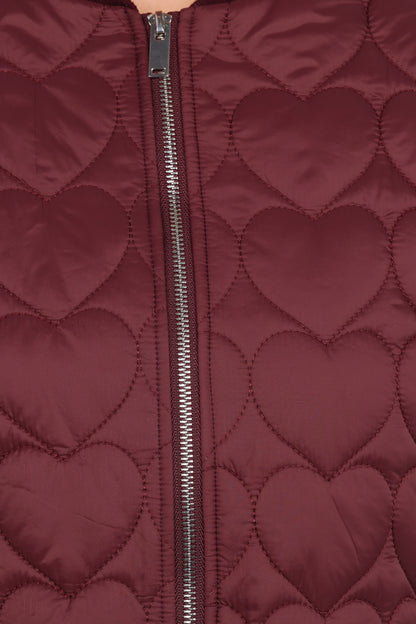 Genevieve Quilted Bomber Cherry