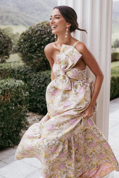 Betina Bow Front Maxi Dress Multi Floral