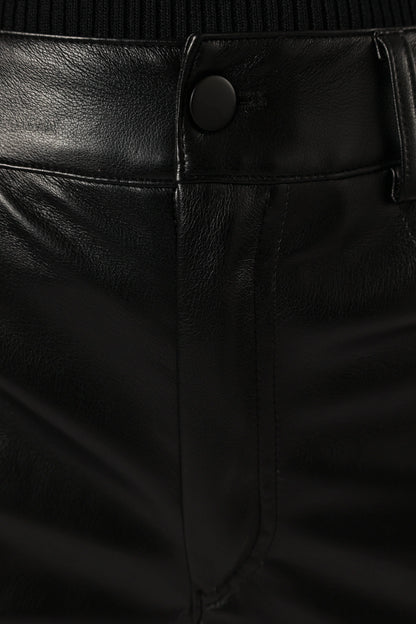Maverick Vegan Leather Pants Black