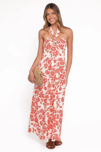 Cottrell Maxi Dress Red Floral