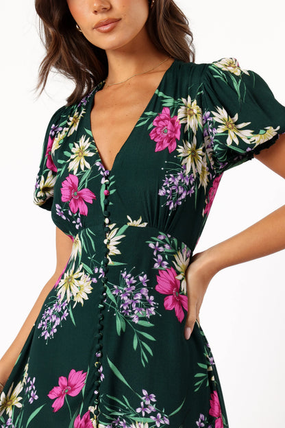 Mazie Floral Midi Dress Eden Florals
