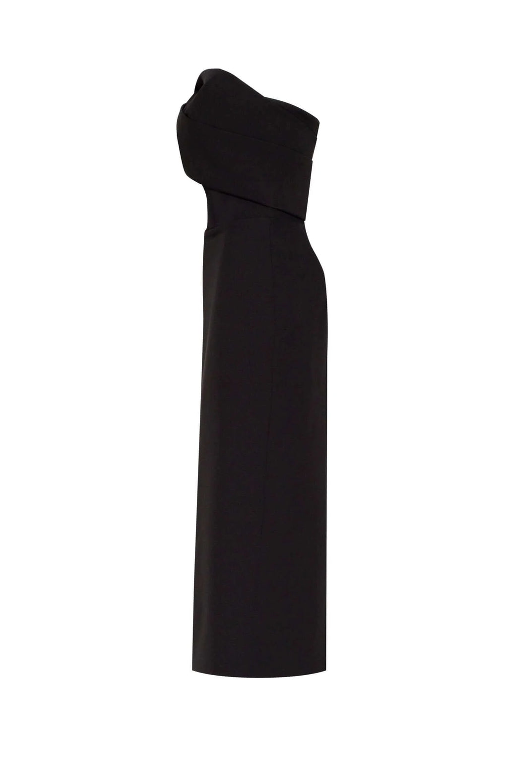 Black Classy midi dress with open neckline