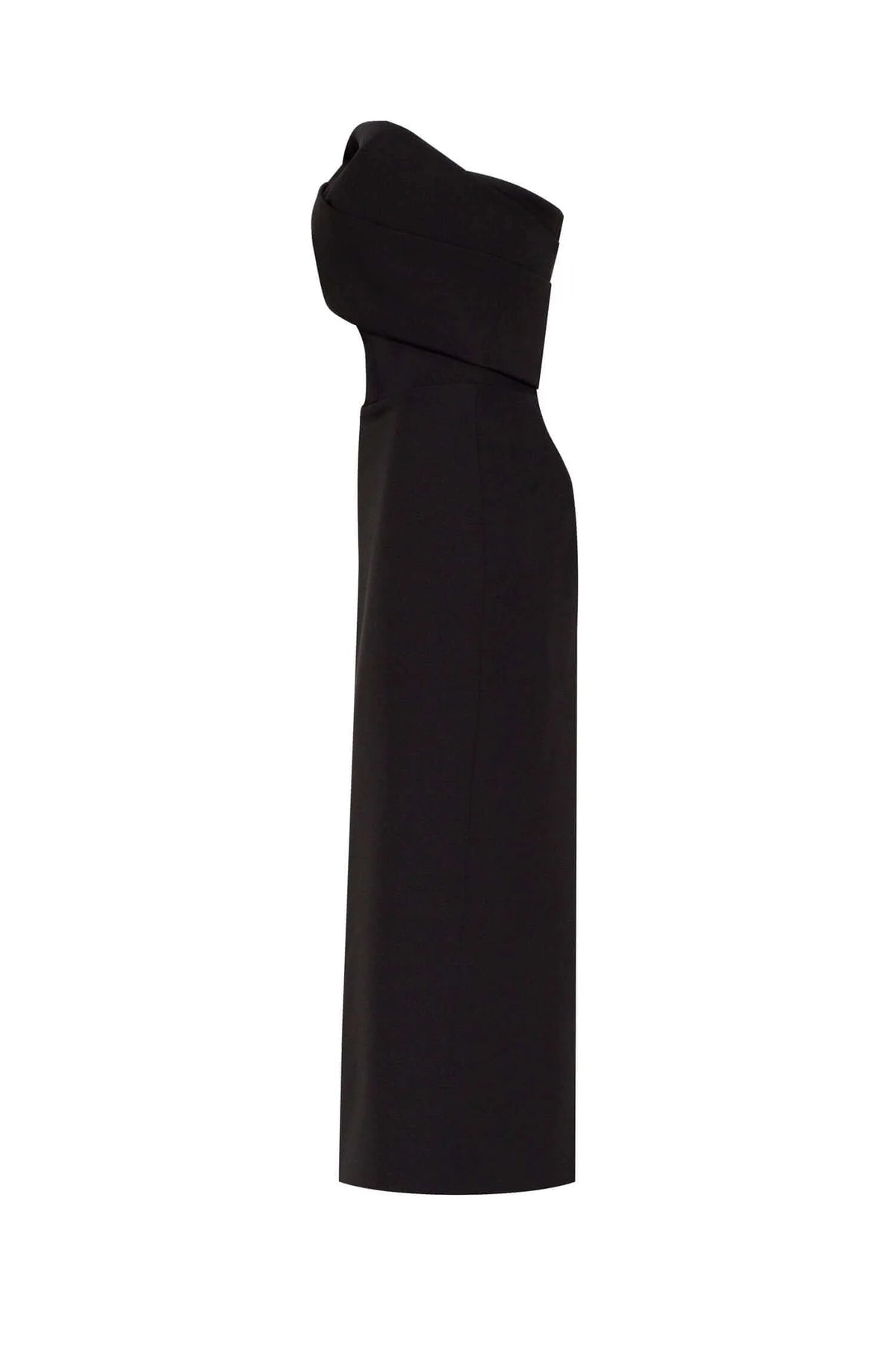 Black Classy midi dress with open neckline