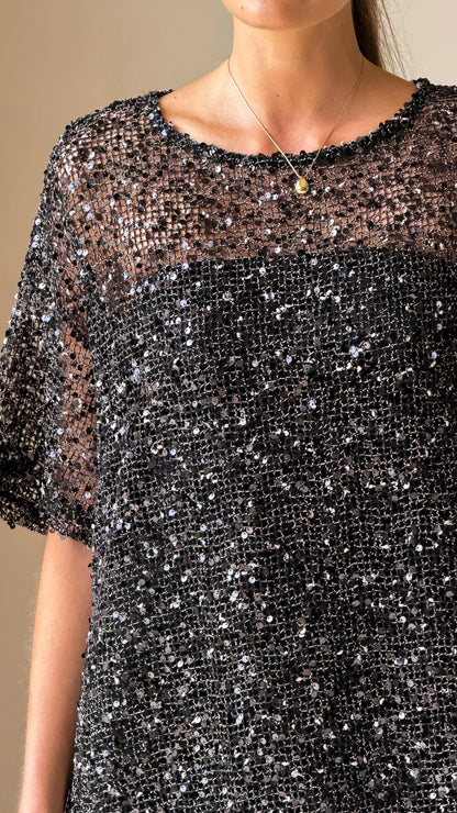 Zanthe Sequin Mini Dress Black