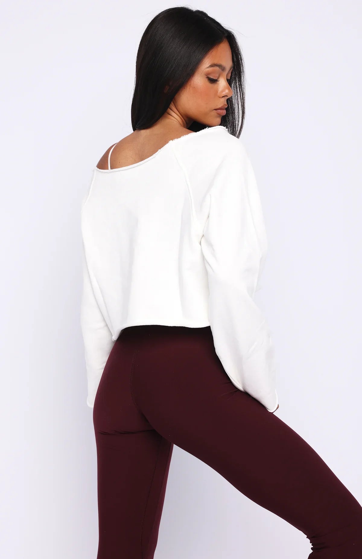 Keep It Rolling Cropped Off Shoulder Sweater Off White