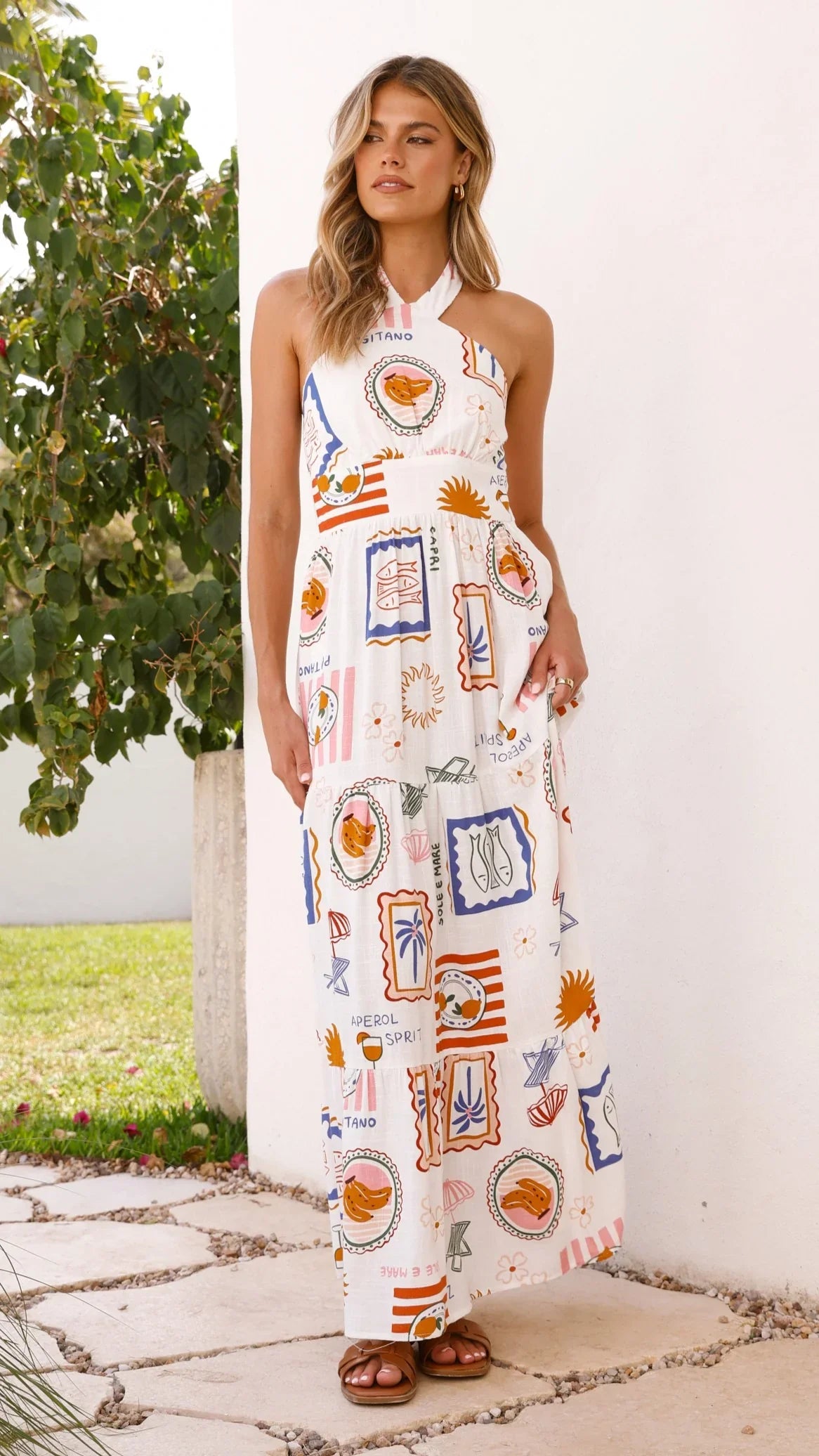Athea Maxi Dress Ocean Oasis Print