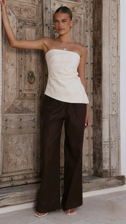 Dana Strapless Top Cream