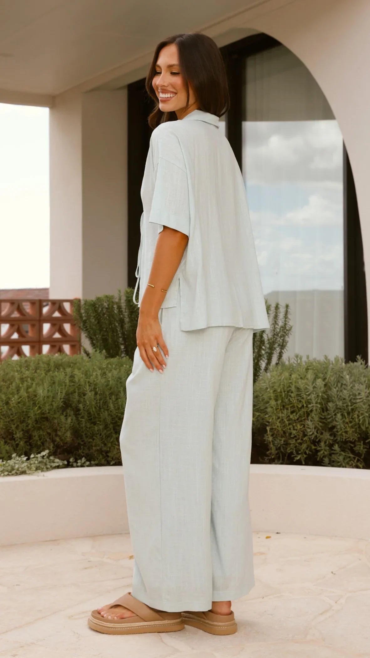 Lexi Linen Pants Blue