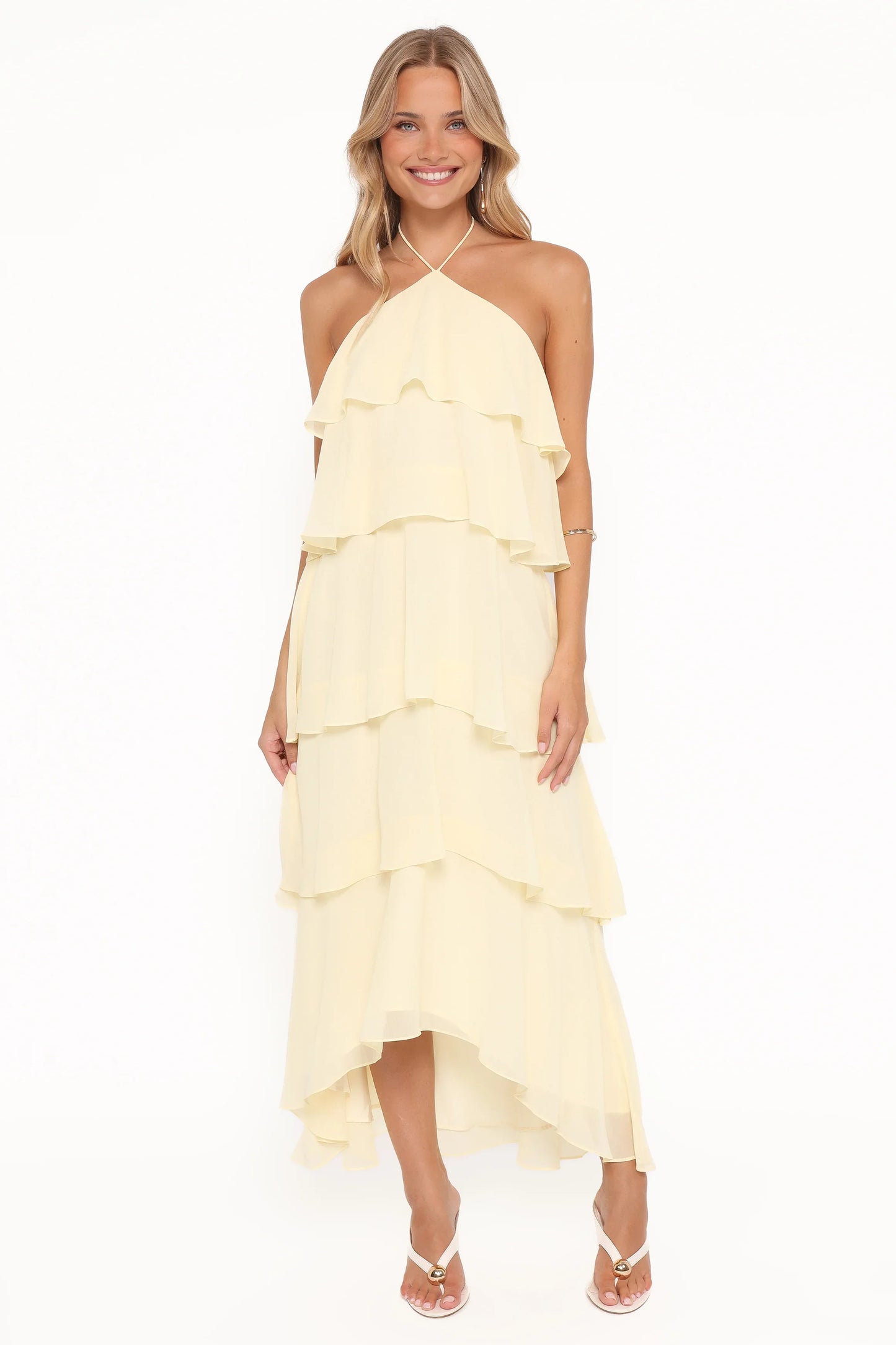 Jonia Halterneck Maxi Dress Butter Yellow