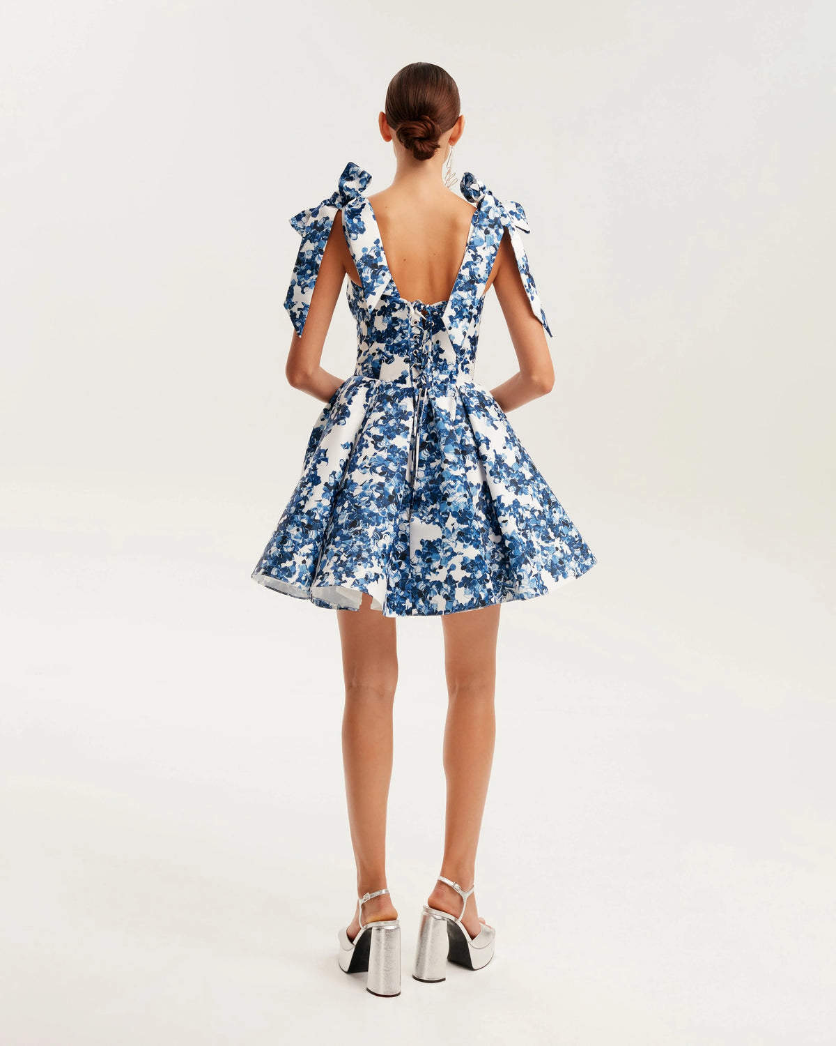 Marvelous blue hydrangea mini dress on straps Garden of Eden