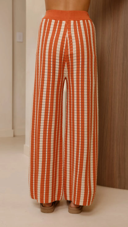 Layla Knit Wide Leg Pants Orange