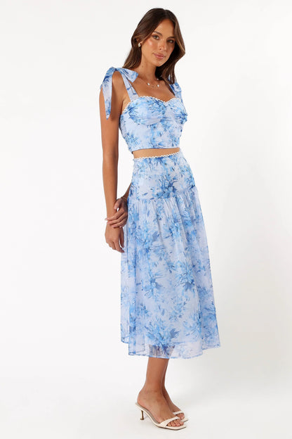 Elle Two Piece Set Blue Floral