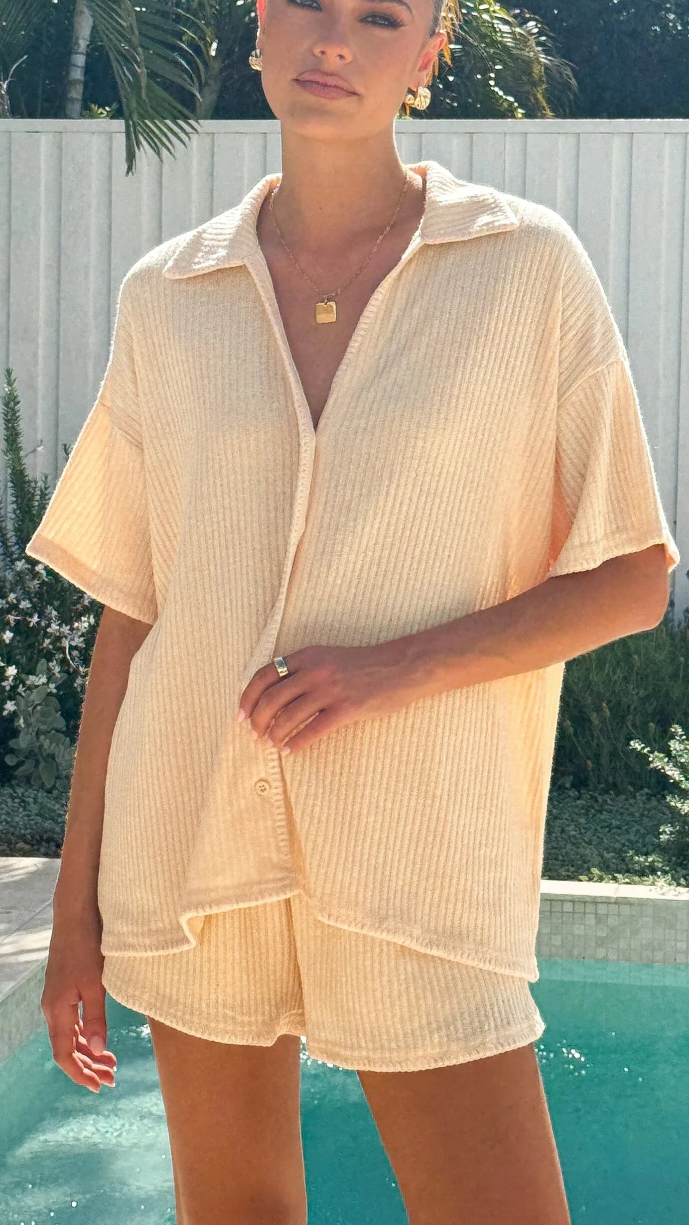 Eden Knit Top and Shorts Set Yellow