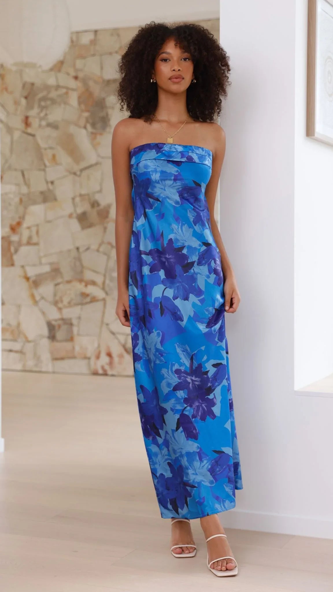 Miya Maxi Dress Blue Floral