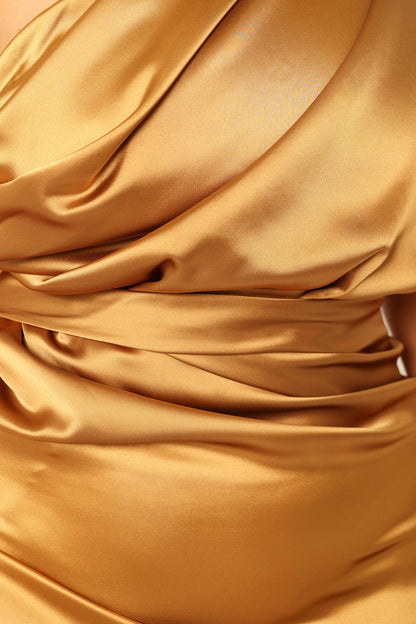 Nadia One Shoulder Maxi Dress Bronze