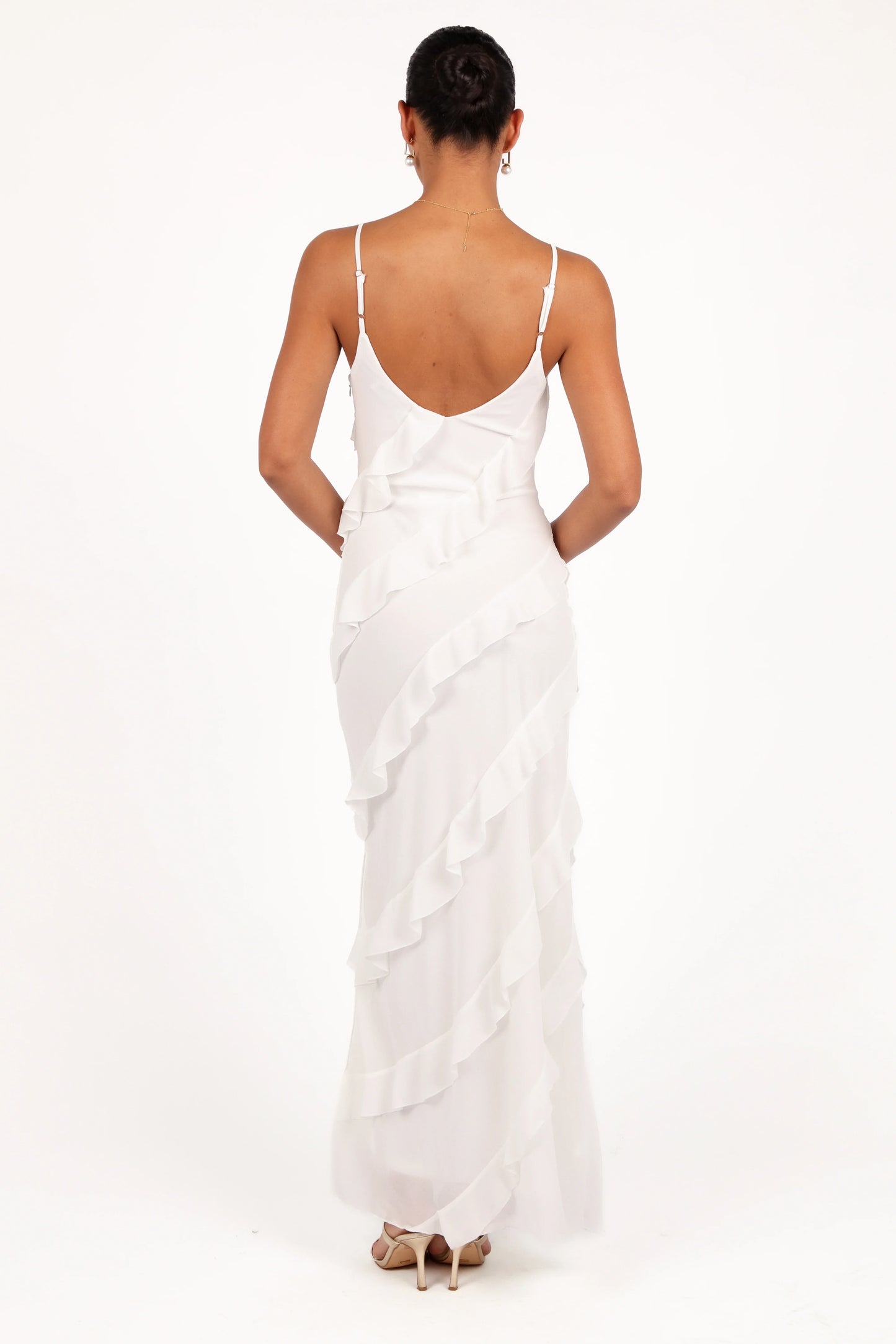 Ciao Ruffles Maxi Dress Cloud White