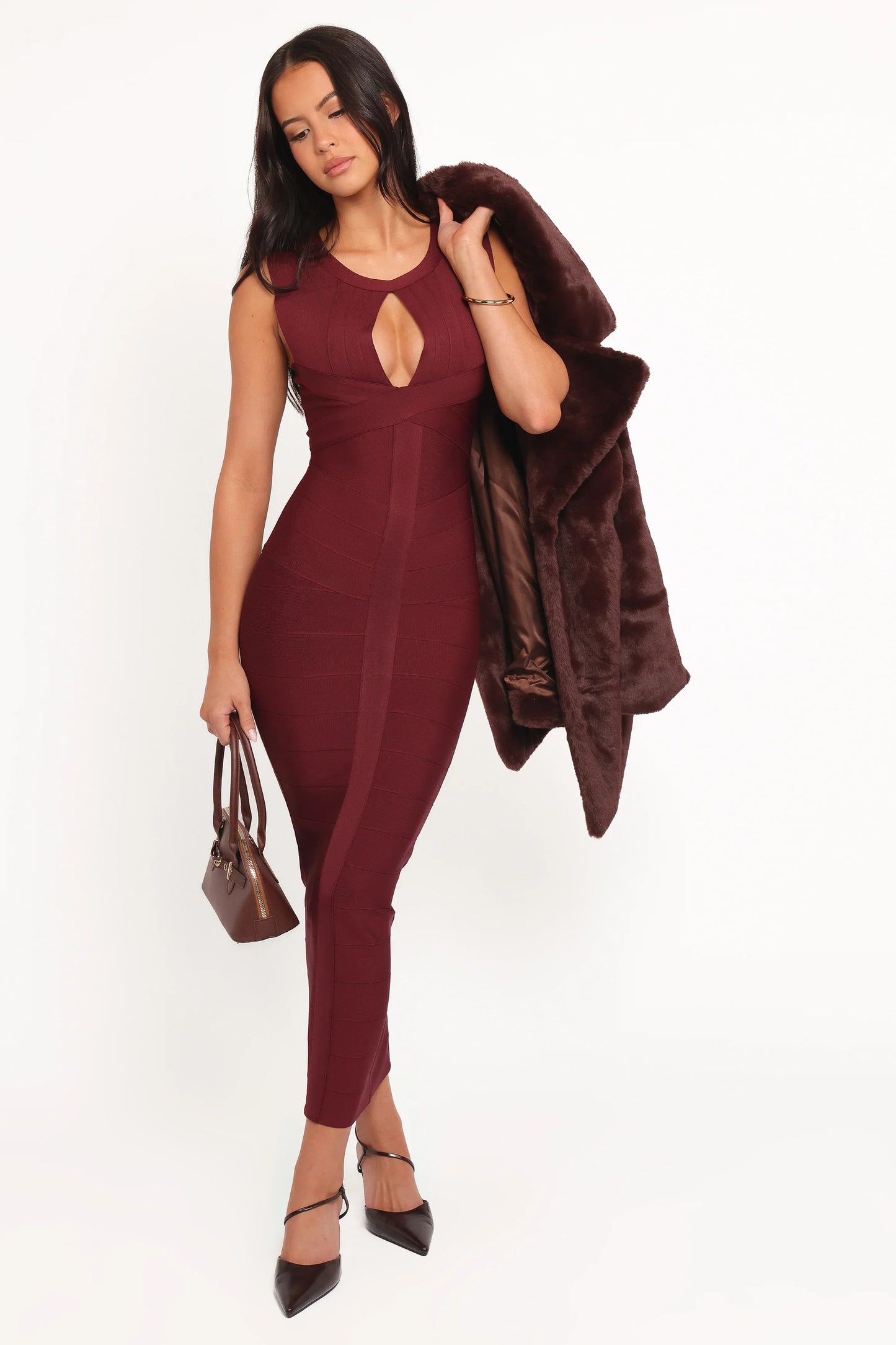 Josiah Midi Dress Burgundy