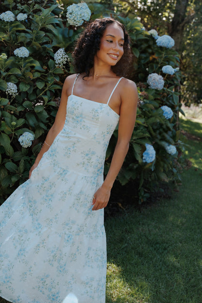 Botanique Midi Dress Blue Floral