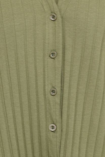 Phillipa Wide Ribbed Shirt Set Olive