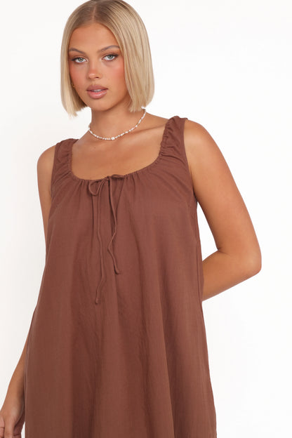 Bowman Maxi Dress Chocolate Brown