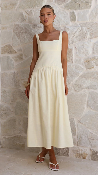 Lucy Drop Waist Maxi Dress Butter
