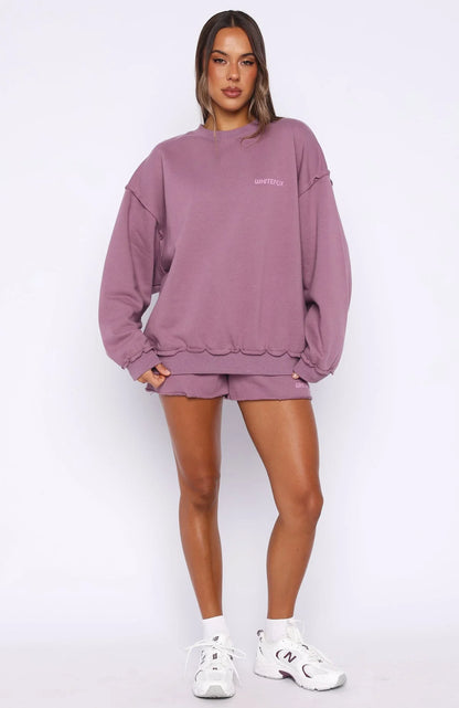 On My Own Terms Oversized Drop Shoulder Sweater Dusty Plum
