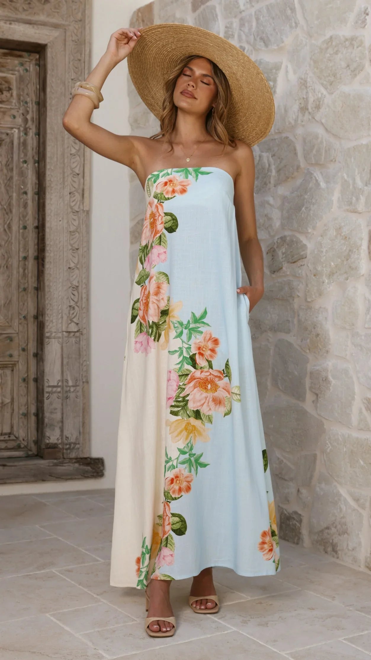 Ellea Maxi Dress Botanical Bliss Blue