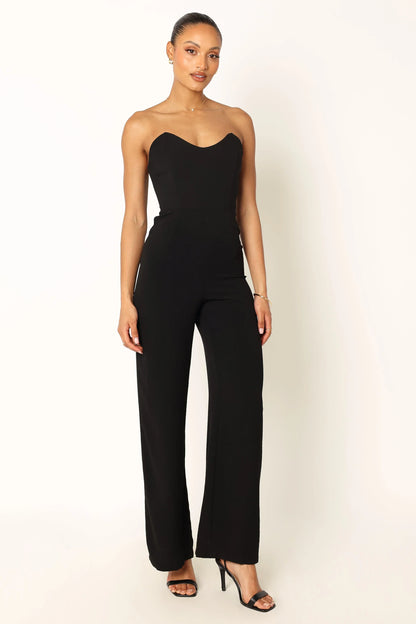 Nyla Sweetheart Jumpsuit Black
