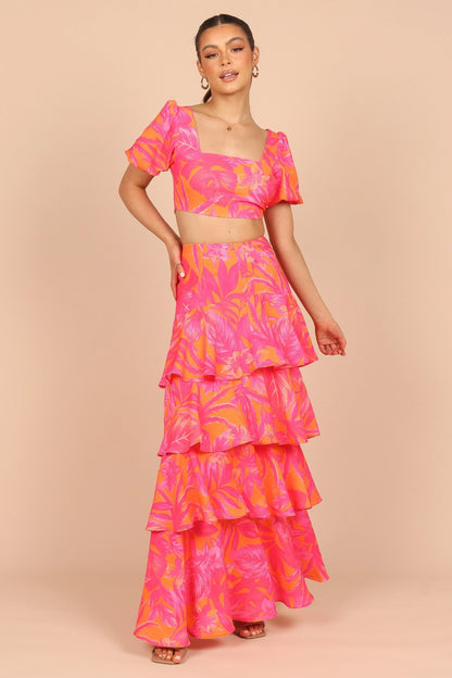 Addison Maxi Skirt Pink Tropics