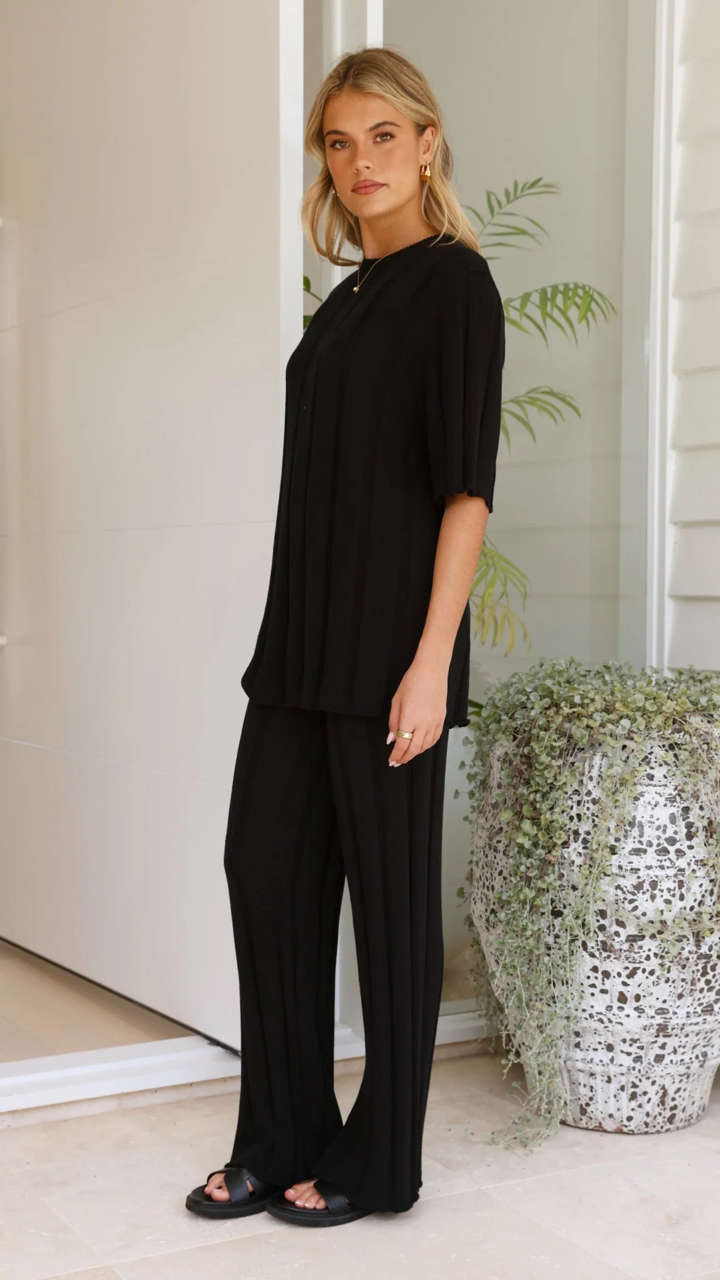 Bayu Knit Pants Black