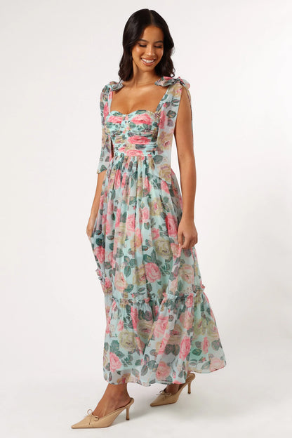 Floret Midi Dress Blue Multi