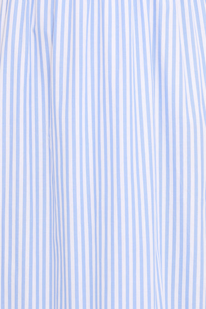 Steele Puff Sleeve Midi Dress Blue Stripe