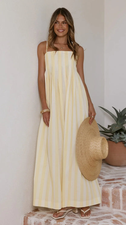 Pippa Maxi Dress Yellow Stripe