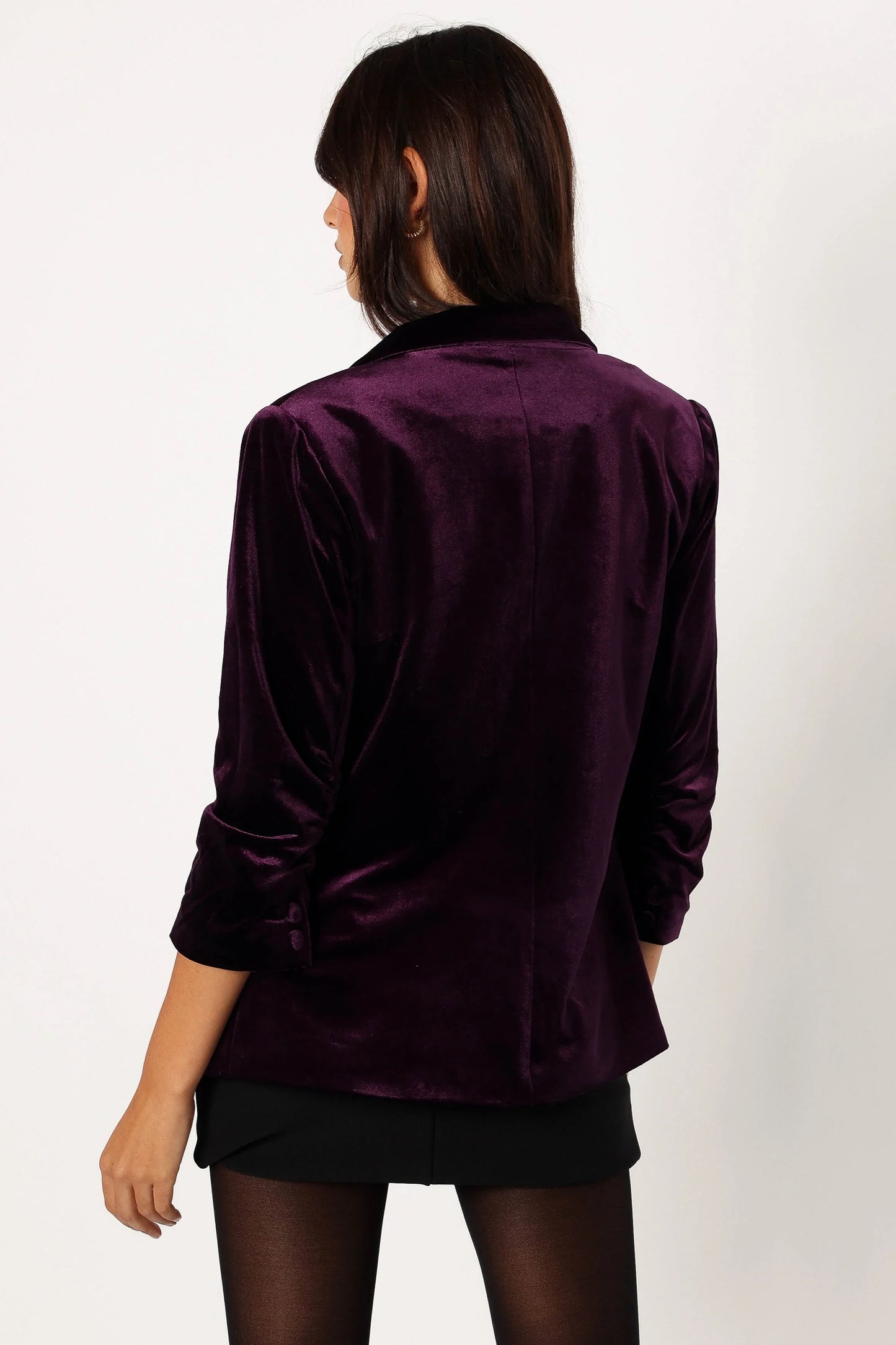 Vera Velvet Blazer Plum