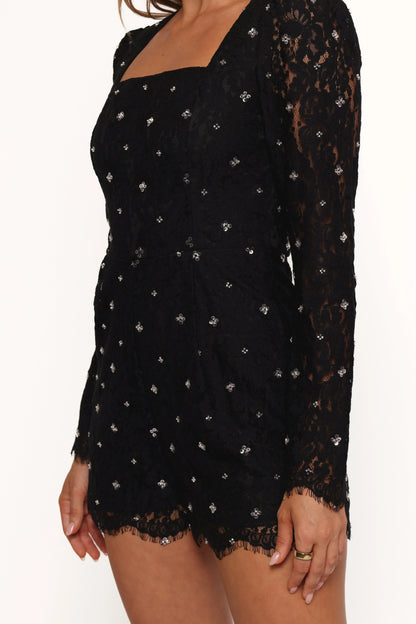 Vali Long Sleeve Romper Black