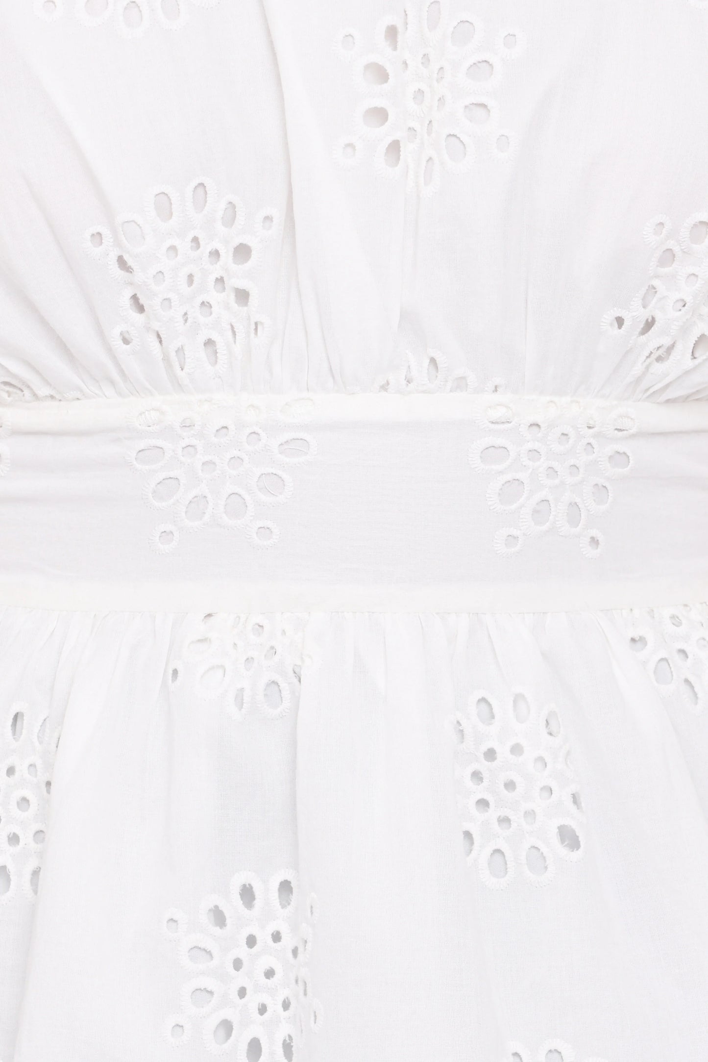 Carmel Tie Back Tunic Top White Embroidery