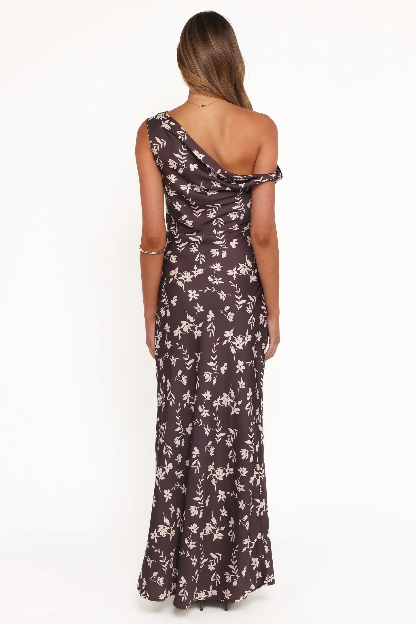 Zafira Midi Dress Brown Cream Floral