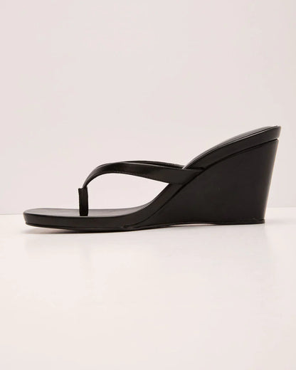 Joellen Vegan Leather Wedge Sandals
