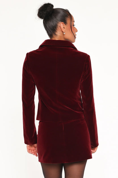 Lainey Velvet Mini Skirt Burgundy