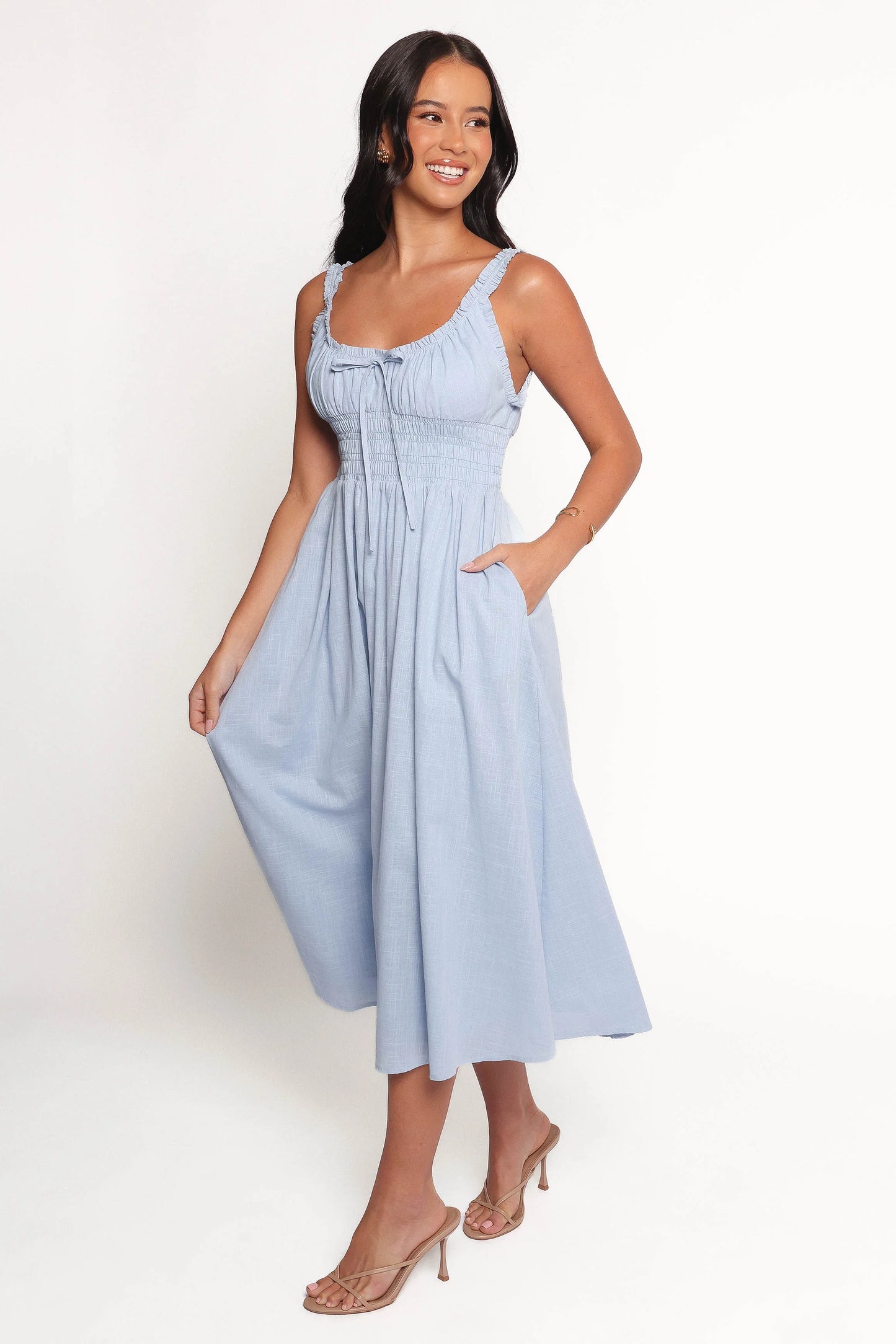 Auguste Midi Dress Pale Blue
