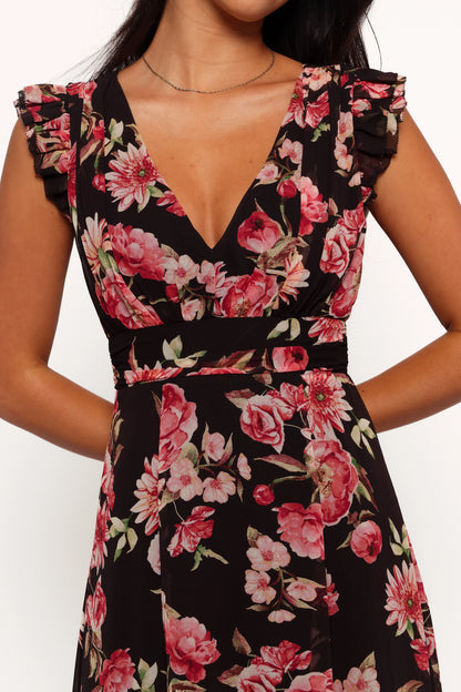 Aldo Maxi Dress Black Floral